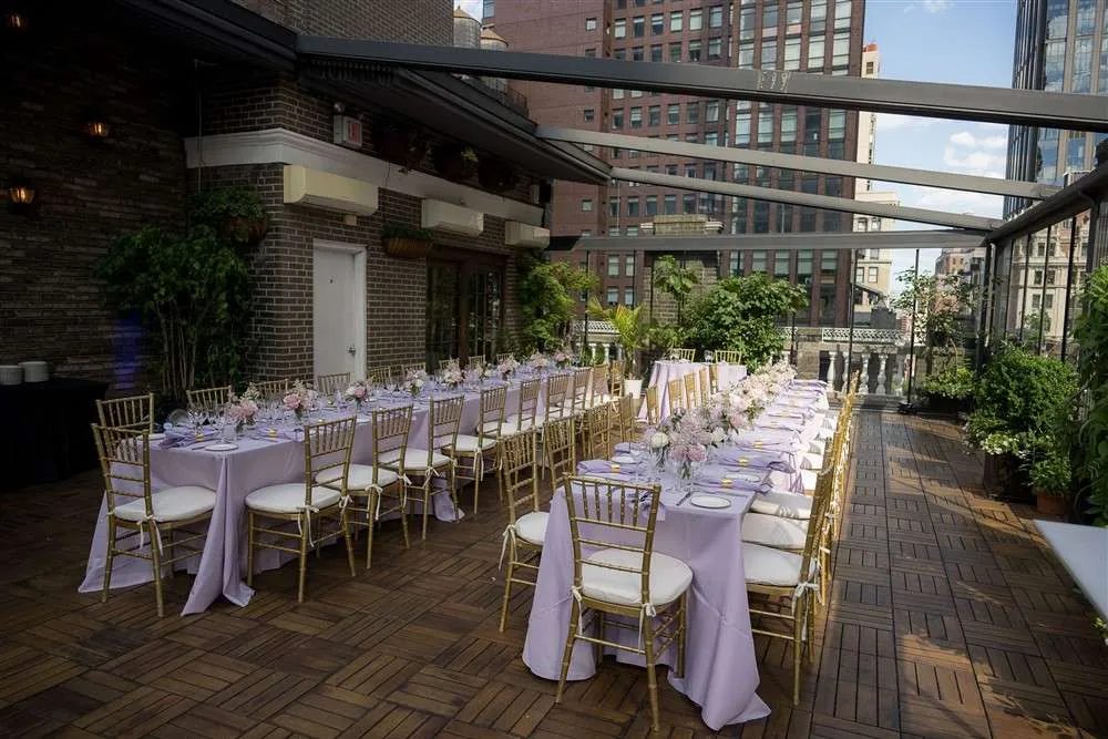 A reception on the Terrace beneath the retractable roof