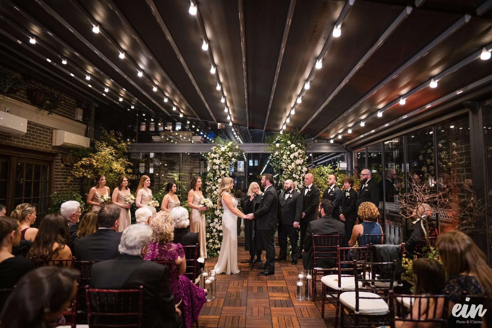 A wedding ceremony at Midtown Loft & Terrace